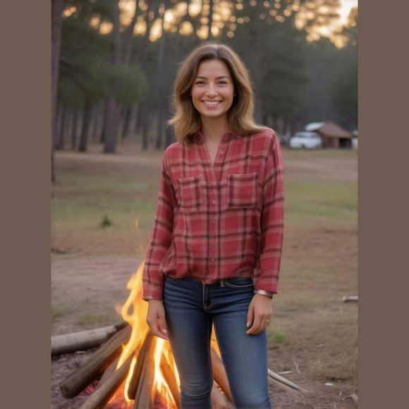 Pilcro Tops - Women's Pilcro Pink Plaid Flannel Shirt Size XS